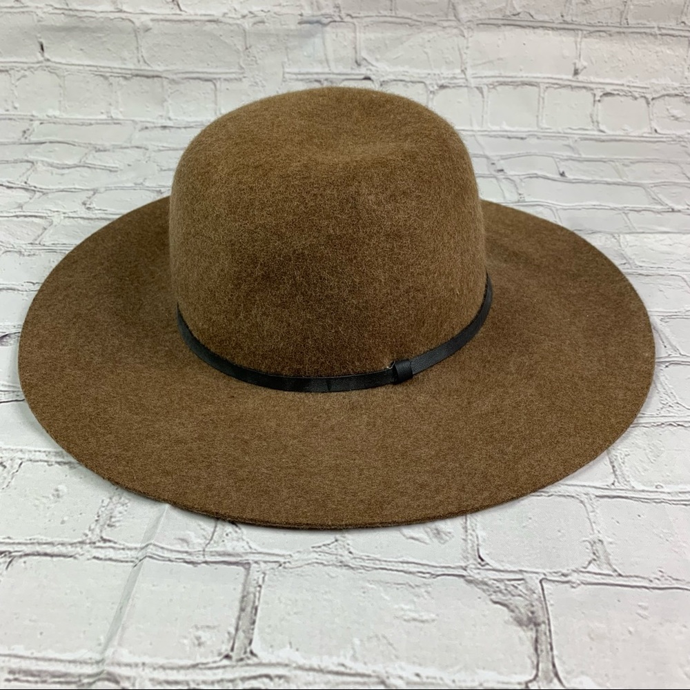 Target wool floppy hat faux leather ribbon